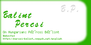 balint percsi business card